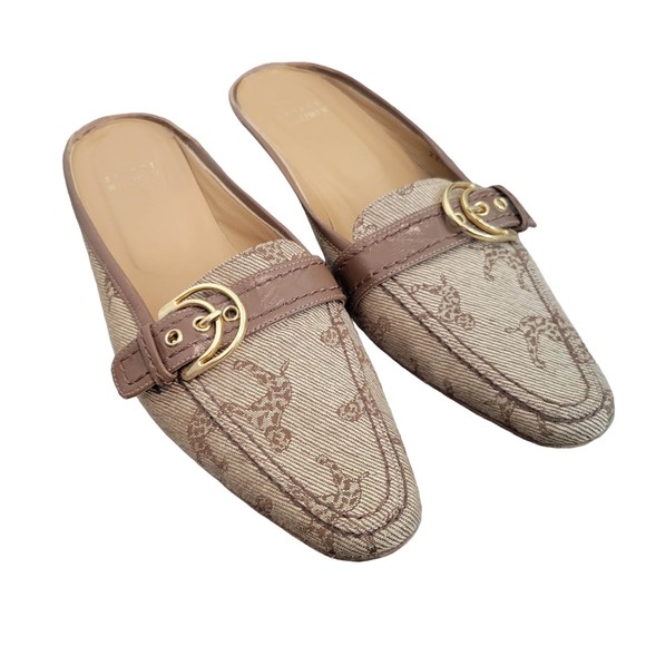 Stuart Weitzman Shoes - Stuart Weitzman Dalmatian Slip On Mules Slides Loafers Buckle Size 8